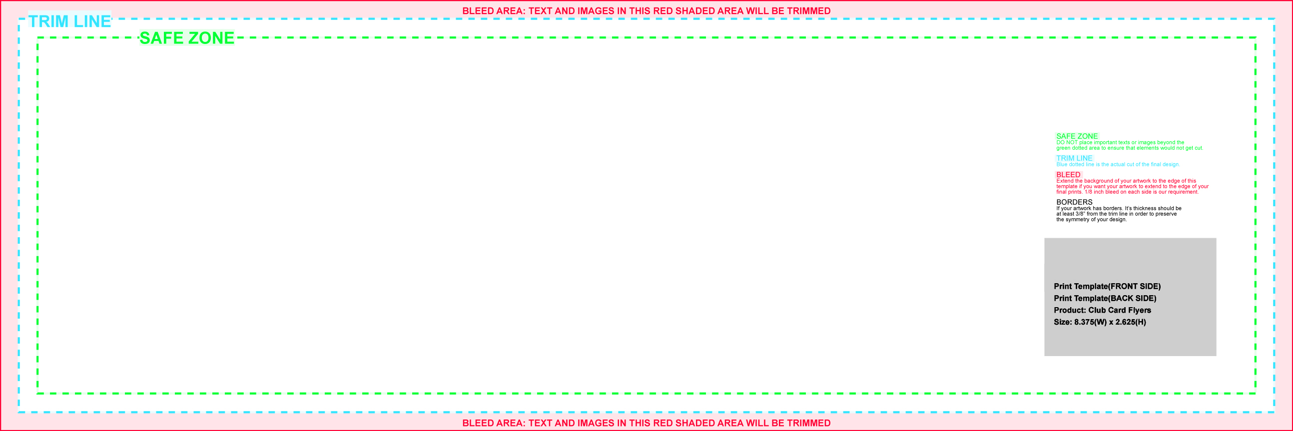 standard templates flyer size chart